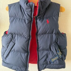 Polo Ralph Lauren Dark Blue Puffer Vest with Red Details